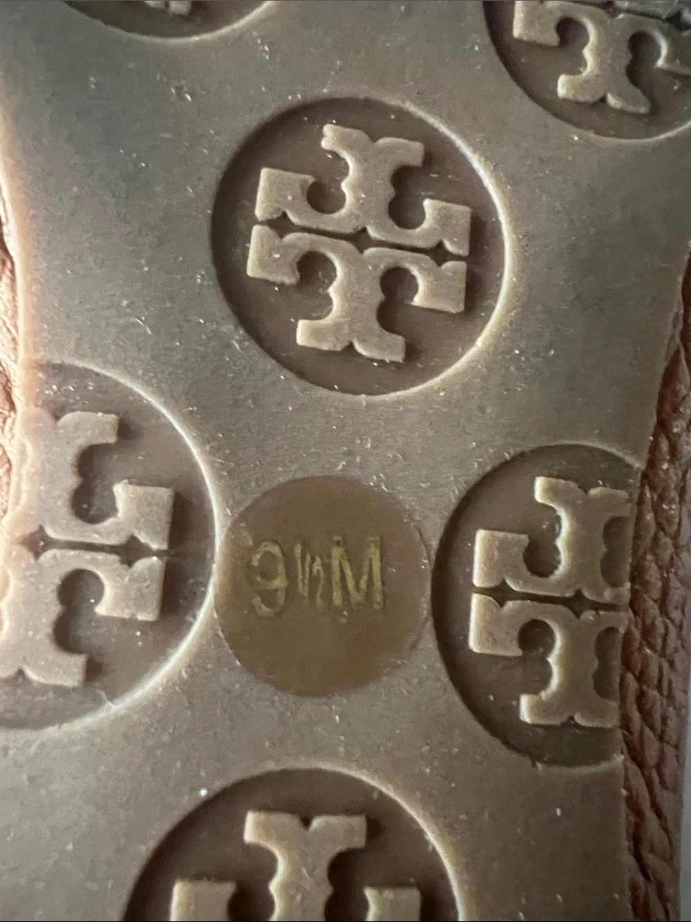 Tory Burch Minnie Travel Ballet Flats brown pebbled leather | Sz 9.5